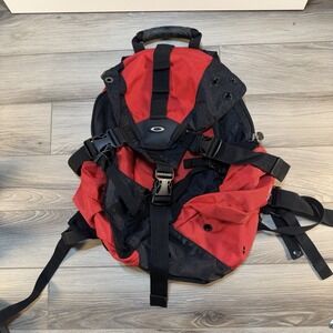 Vintage Oakley Icon Backpack Red Black Hiking Nylon Bag